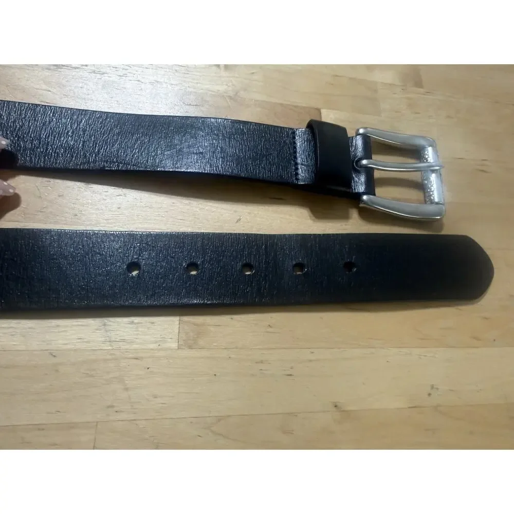 FOSSIL WOMEN’S GENUINE BLACK LEATHER BELT SIZE S FLOWERS BUCKLE
